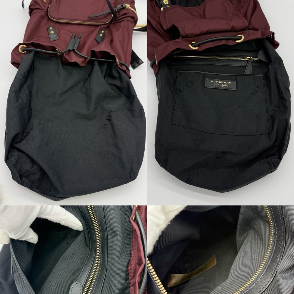 Authentic Burberry Burgundy nylon backpack - Picture 16 of 16